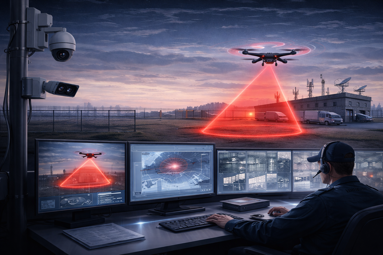 Sistema de detección perimetral con alerta temprana ante drones.