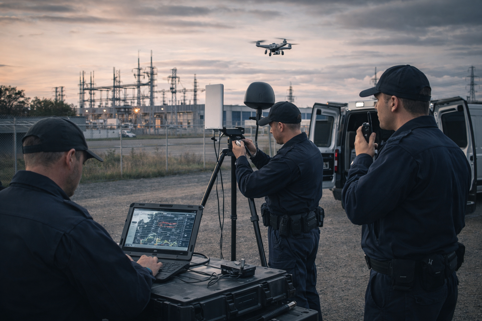 Mitigación controlada del dron con respuesta proporcional y procedimientos definidos.